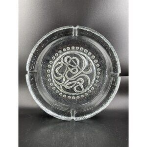 Vintage Blenko Cigar Cigarette Ashtray Bowl Clear 732 John Nickerson 70’s Swirl